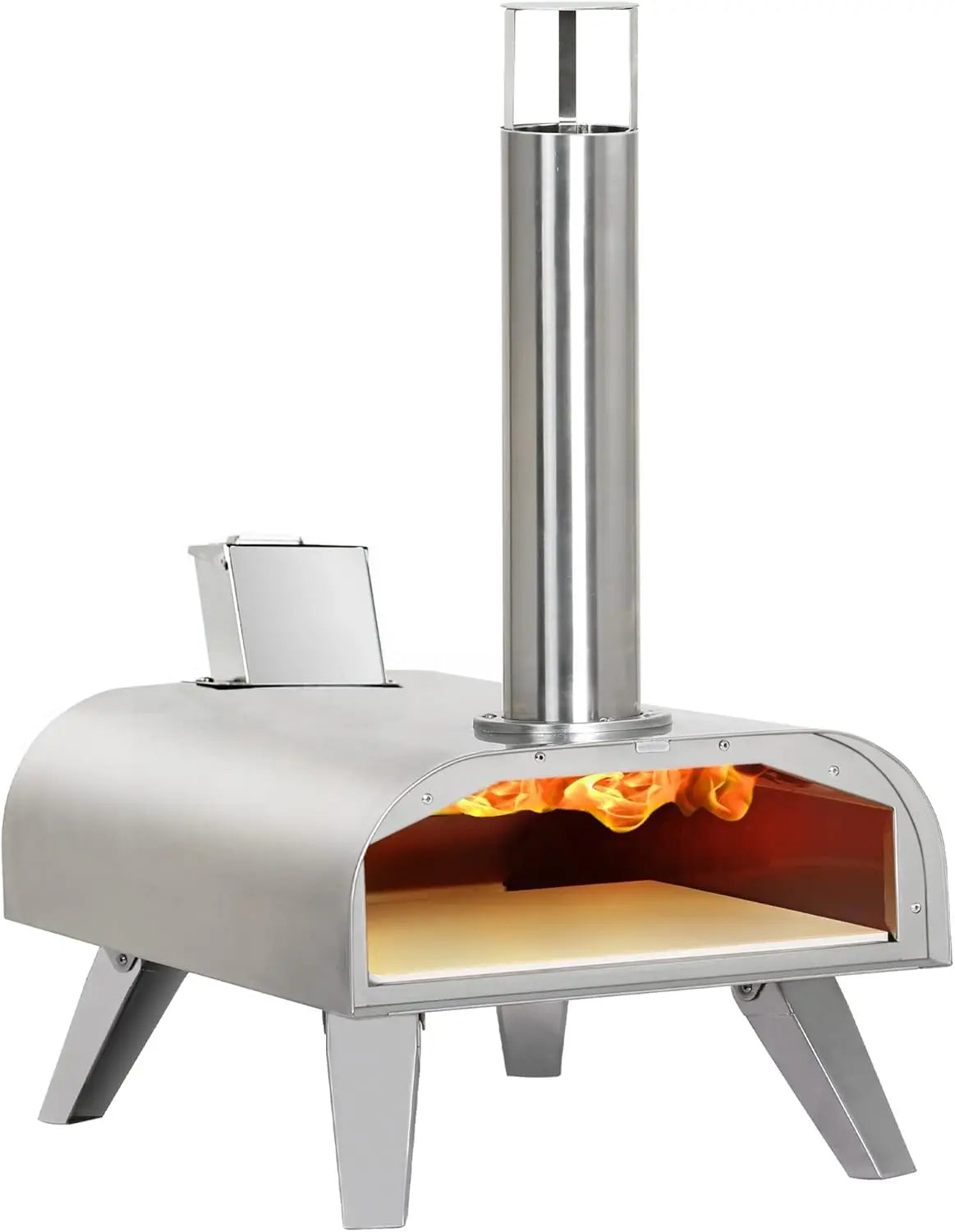 Wood Pellet 12” Pizza Oven - Portable Stainless Steel Grill